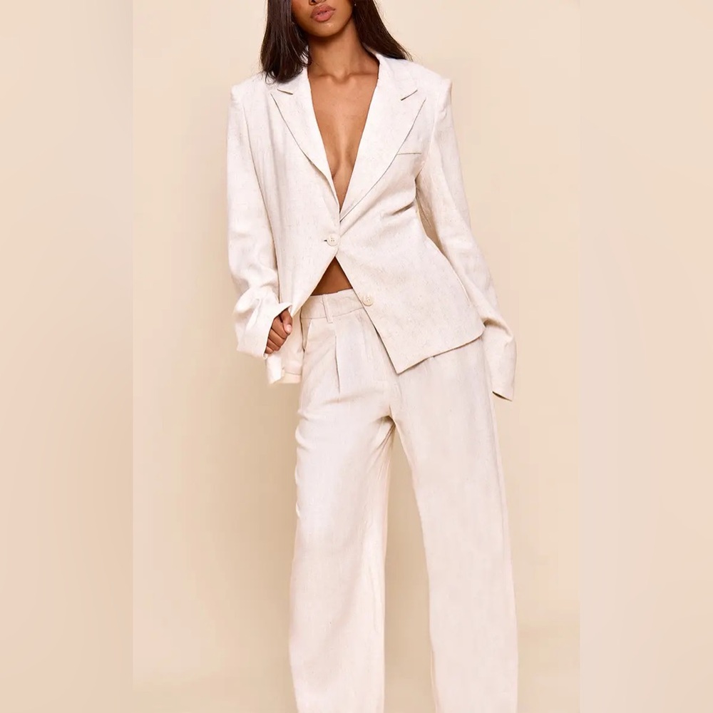 NWT Pretty Little Thing Oversized Linen Look Blazer Size 22